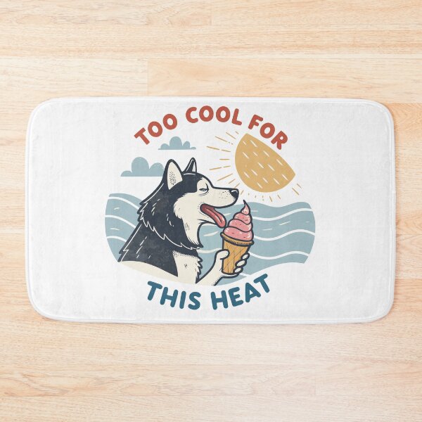 Item preview, Too Cool For This Heat Funny Siberian Husky Dog Eating Ice Cream Summer Design designed and sold by Ahmed-khafagy.