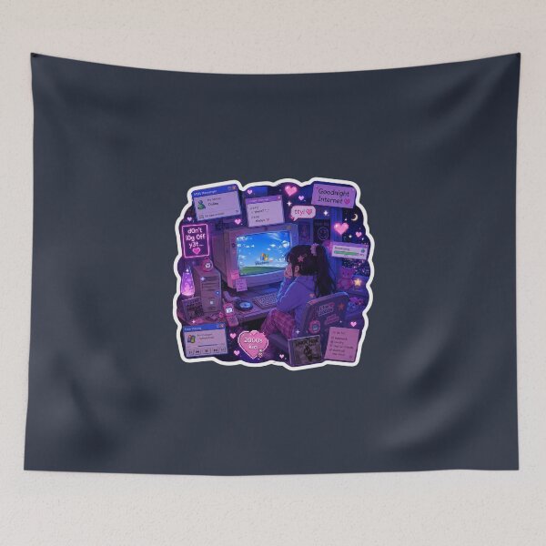 Item preview, Y2K Internet Nostalgia Aesthetic | Windows XP Bedroom Sticker designed and sold by J&J's Creation.