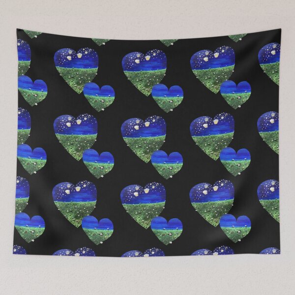 Item preview, Hearts with meadow and sky lanterns designed and sold by creaphyl28.