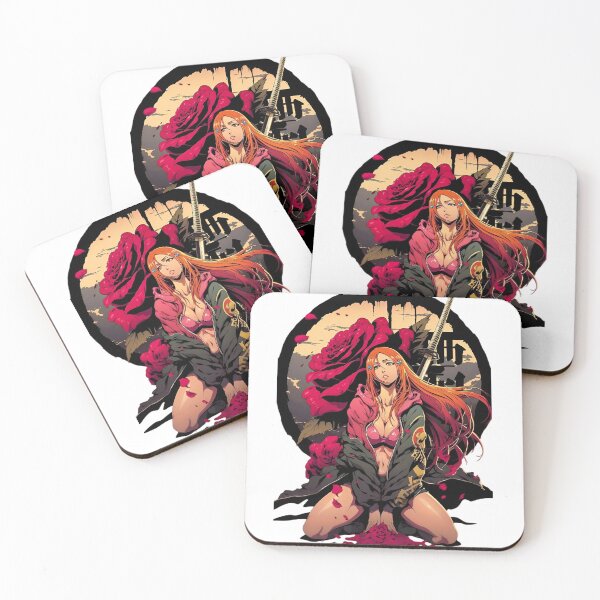 Item preview, Rose Blade Anime Warrior Girl | Sunset Samurai Aesthetic | Floral Fantasy Manga Art designed and sold by Dyan4.