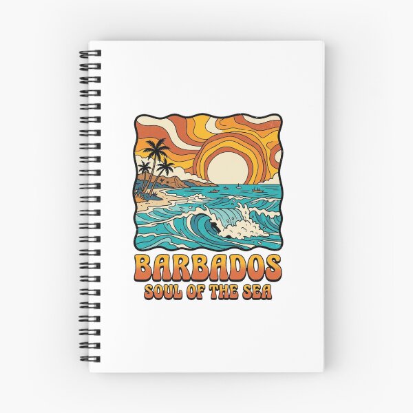 Item preview, Barbados Coastline Retro 70s Groovy Surf Beach designed and sold by DuckOddity.