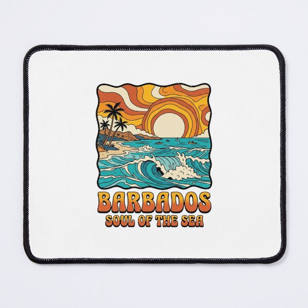 Item preview, Barbados Coastline Retro 70s Groovy Surf Beach designed and sold by DuckOddity.