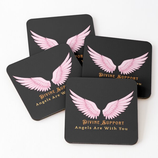 Item preview, Divine Support – Angels Are With You Spiritual Typography Design designed and sold by CosmicQuietLab.