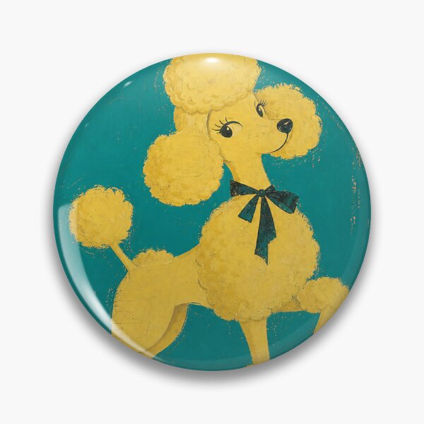 Item preview, etro Poodle — Teal Brushstroke with Vintage Yellow Poodle designed and sold by Jandedan.