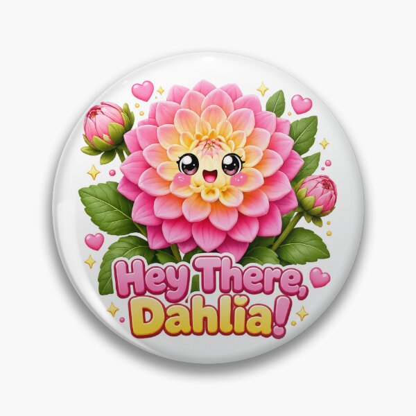 Item preview, Kawaii Pink Dahlia | Cute Botanical Floral Pun designed and sold by Dulxoz.