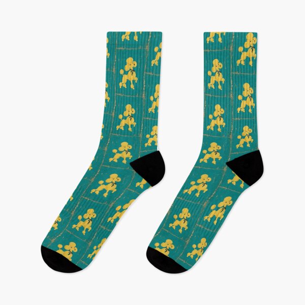 Item preview, etro Poodle — Teal Brushstroke with Vintage Yellow Poodle designed and sold by Jandedan.