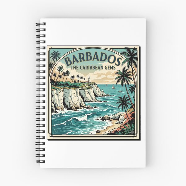 Item preview, Vintage Barbados Coastline Art Deco Travel Poster designed and sold by DuckOddity.