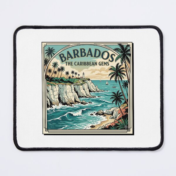 Item preview, Vintage Barbados Coastline Art Deco Travel Poster designed and sold by DuckOddity.