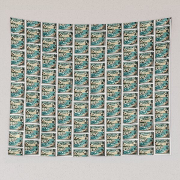 Item preview, Vintage Barbados Coastline Art Deco Travel Poster designed and sold by DuckOddity.