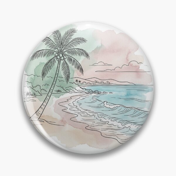 Artikelvorschau, Minimalistische Aquarellästhetik der Küste von Barbados entworfen und verkauft von DuckOddity.