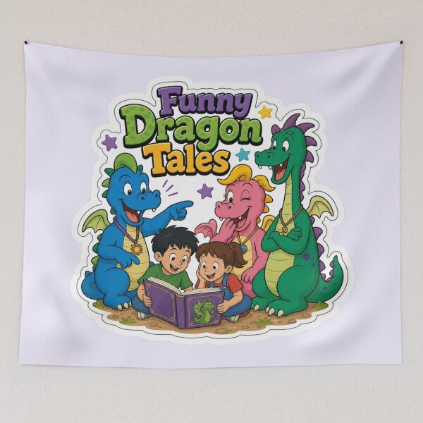 Item preview, Funny Dragon Tales – Cute Dragons Reading Sticker | Kids Fantasy Book Art | Dragon Lover Gift designed and sold by Yasmine Mohammed.