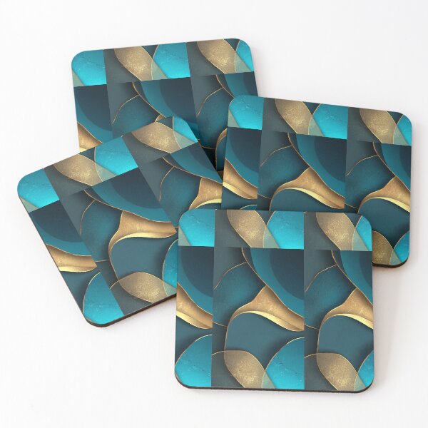 Item preview, Luxury Fluid Teal and Gold Metallic Layers designed and sold by OmniVibe19.