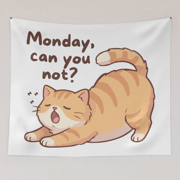 Item preview, Funny Lazy Cat - Monday Can You Not? designed and sold by mysakura.