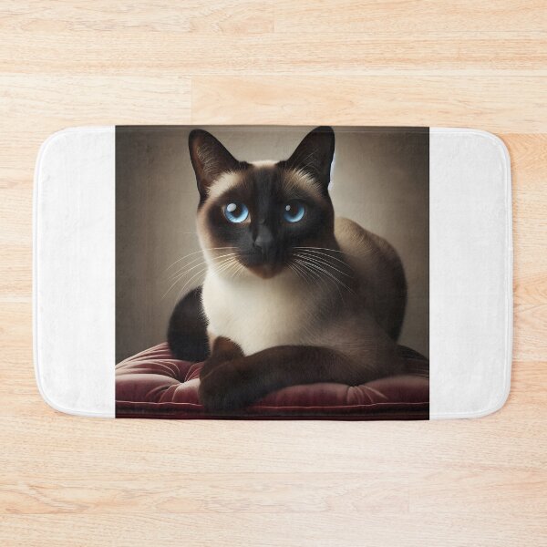 Item preview, Sapphire-eyed Siamese cat - Serene beauty designed and sold by davidromapixel.