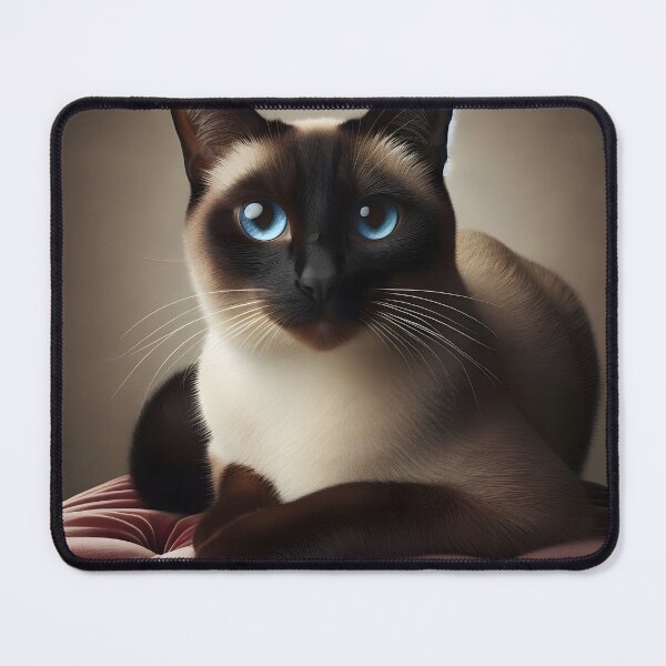 Item preview, Sapphire-eyed Siamese cat - Serene beauty designed and sold by davidromapixel.