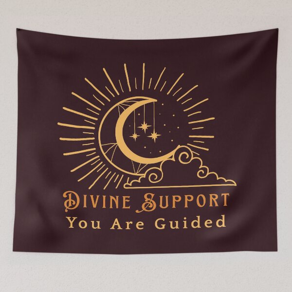 Item preview, Divine Support – You Are Guided Spiritual Typography Design designed and sold by CosmicQuietLab.