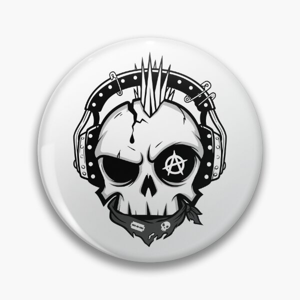 Item preview, Copy of Punk Rock Skull with Headphones and Anarchy Symbo Cartoon designed and sold by Cacique969.