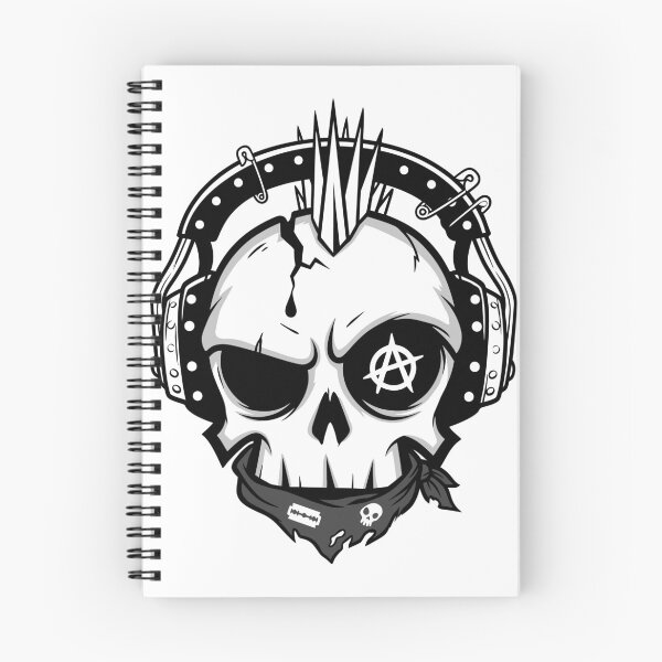 Item preview, Copy of Punk Rock Skull with Headphones and Anarchy Symbo Cartoon designed and sold by Cacique969.