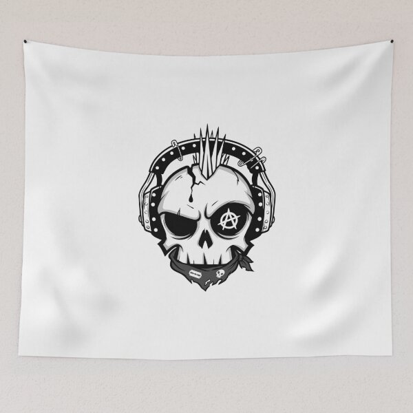 Item preview, Copy of Punk Rock Skull with Headphones and Anarchy Symbo Cartoon designed and sold by Cacique969.