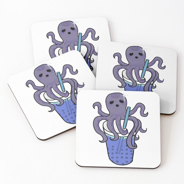Artikelvorschau, - Oktopus-Boba-Drink - Bubble Drink Friends - weiß - entworfen und verkauft von echoztarrr.