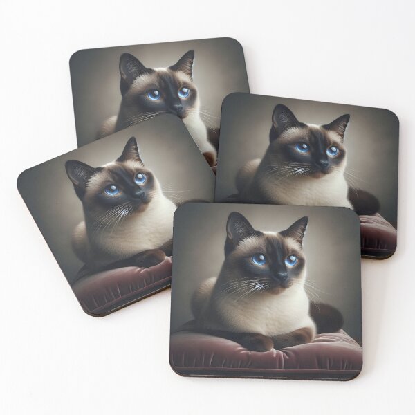 Item preview, Siamese cat with captivating gaze - Feline elegance designed and sold by davidromapixel.
