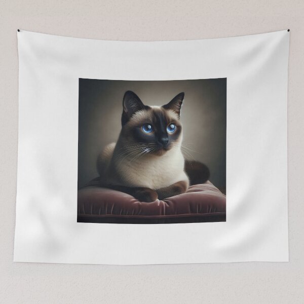 Item preview, Siamese cat with captivating gaze - Feline elegance designed and sold by davidromapixel.