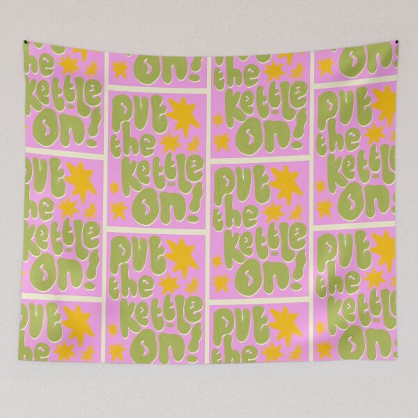 Item preview, Put the Kettle on colourful print designed and sold by Alice-strange.
