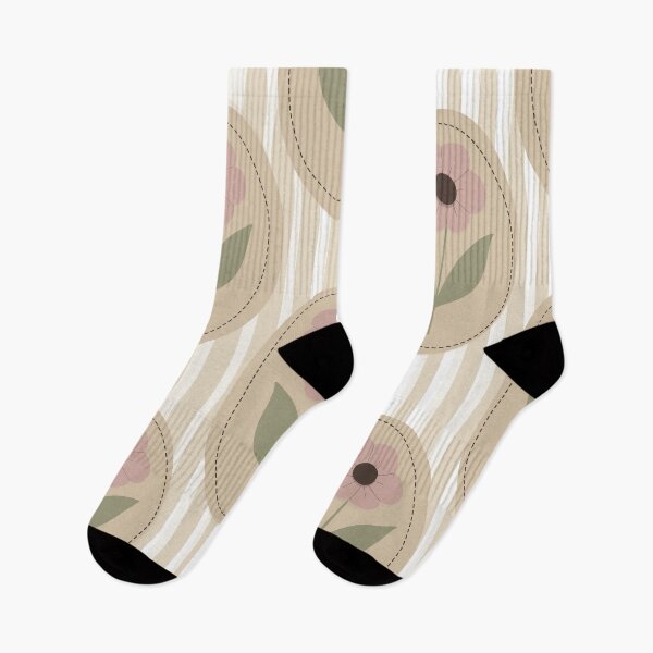 Item preview, Retro Folk Floral Stripe Pattern – Scandinavian Flower Wallpaper Design designed and sold by Barelythere2324.
