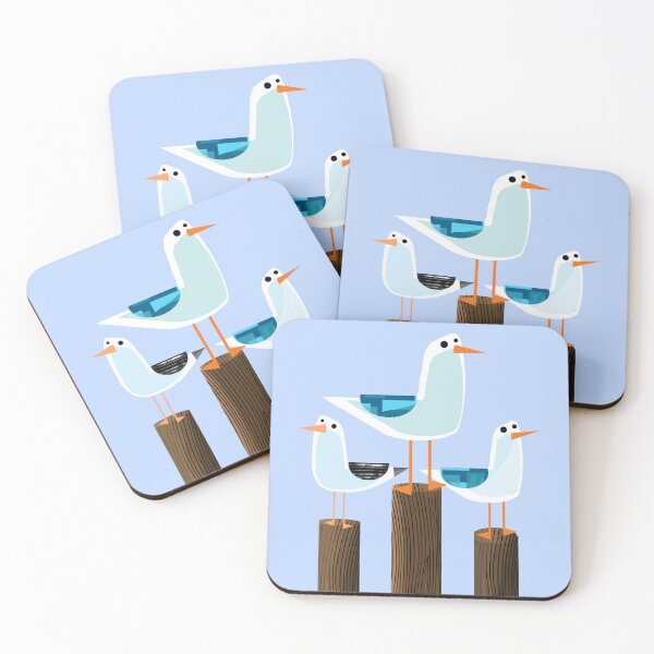 Item preview, Seagulls on Wooden Mooring Poles designed and sold by Andrew  Hitchen.