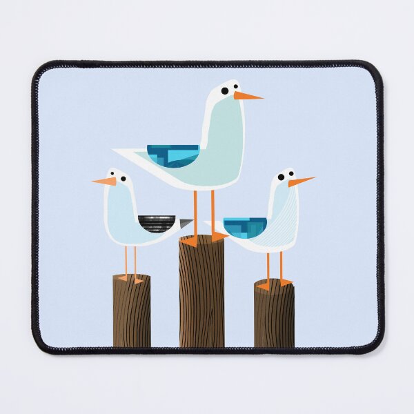 Item preview, Seagulls on Wooden Mooring Poles designed and sold by Andrew  Hitchen.