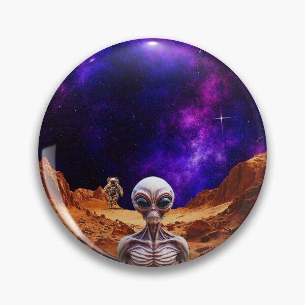 Item preview, Surreal Alien Encounter on red planet sci-fi Art designed and sold by FahdSpaceArt.