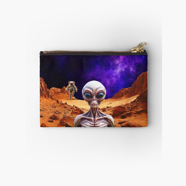 Item preview, Surreal Alien Encounter on red planet sci-fi Art designed and sold by FahdSpaceArt.