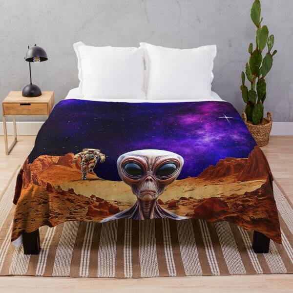 Item preview, Surreal Alien Encounter on red planet sci-fi Art designed and sold by FahdSpaceArt.