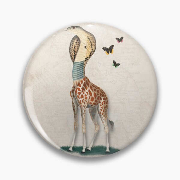Artikelvorschau, Serpentaffa Giranajis | Surreale Giraffe Schlangen-Collage Kreatur entworfen und verkauft von Becky-Poppins.
