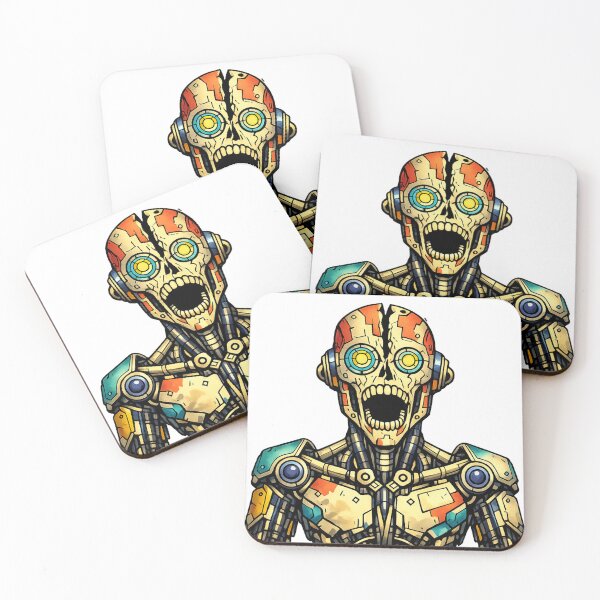 Item preview, creepy robot illustration — dark sci‑fi tee design designed and sold by SoftSproutstu.