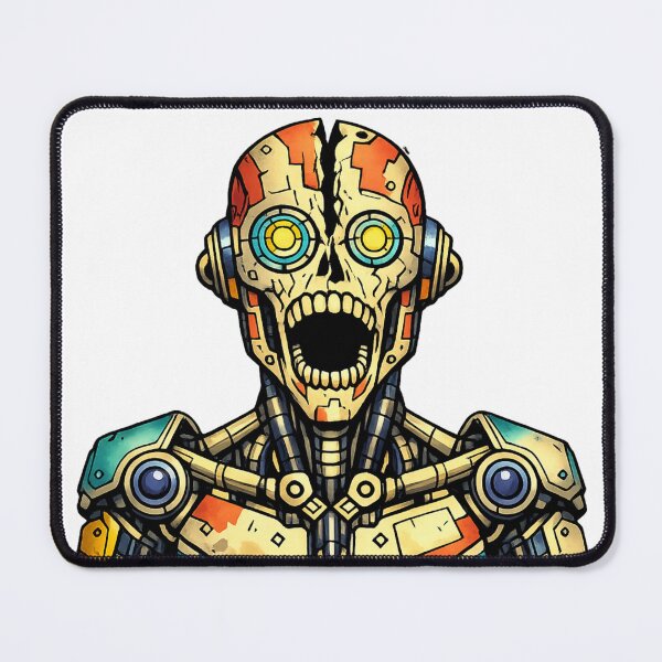 Item preview, creepy robot illustration — dark sci‑fi tee design designed and sold by SoftSproutstu.