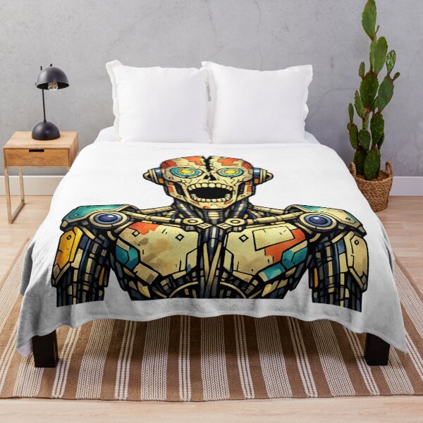 Item preview, creepy robot illustration — dark sci‑fi tee design designed and sold by SoftSproutstu.