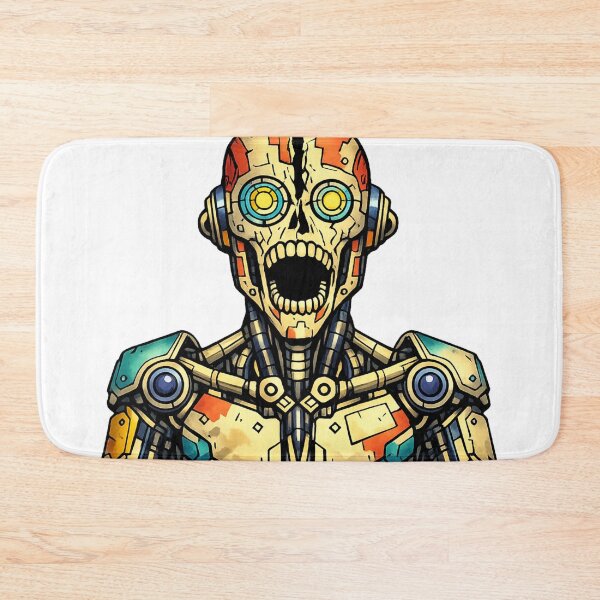 Item preview, creepy robot illustration — dark sci‑fi tee design designed and sold by SoftSproutstu.