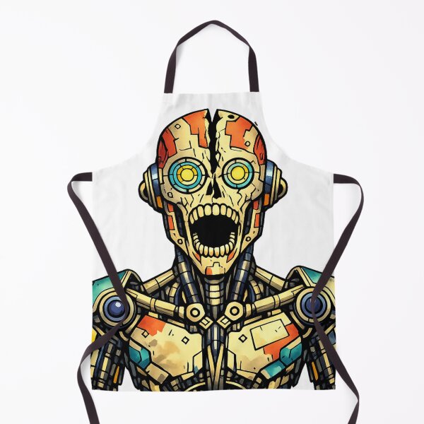 Item preview, creepy robot illustration — dark sci‑fi tee design designed and sold by SoftSproutstu.