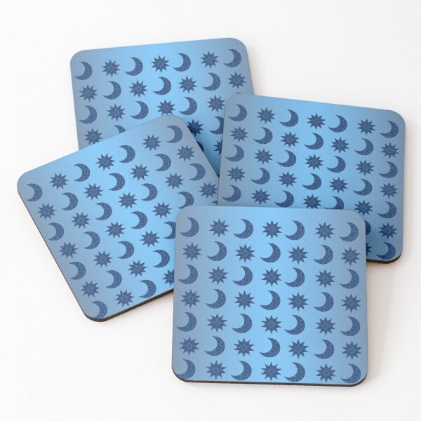 Item preview, Sparkling Moons and Stars - Blue Pattern designed and sold by MarionsArt.