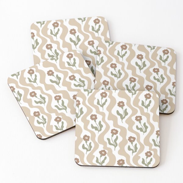 Item preview, Retro Wavy Floral Pattern – Boho Organic Flower Design designed and sold by Barelythere2324.