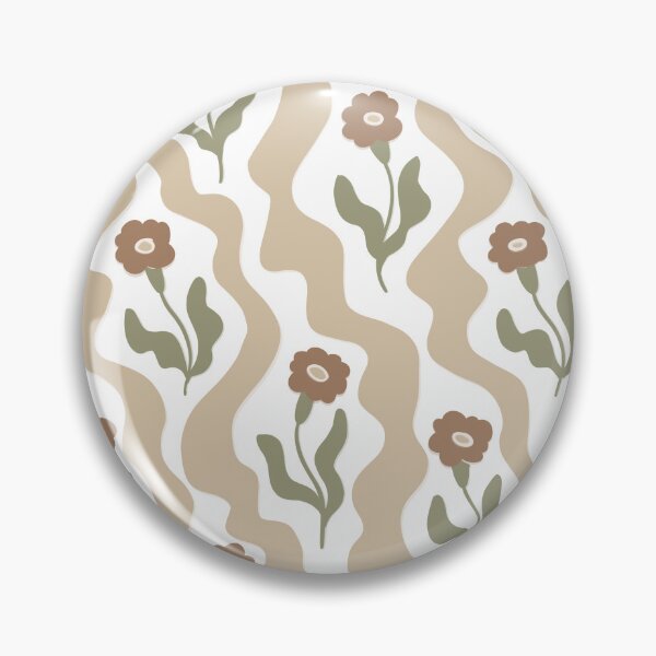 Item preview, Retro Wavy Floral Pattern – Boho Organic Flower Design designed and sold by Barelythere2324.