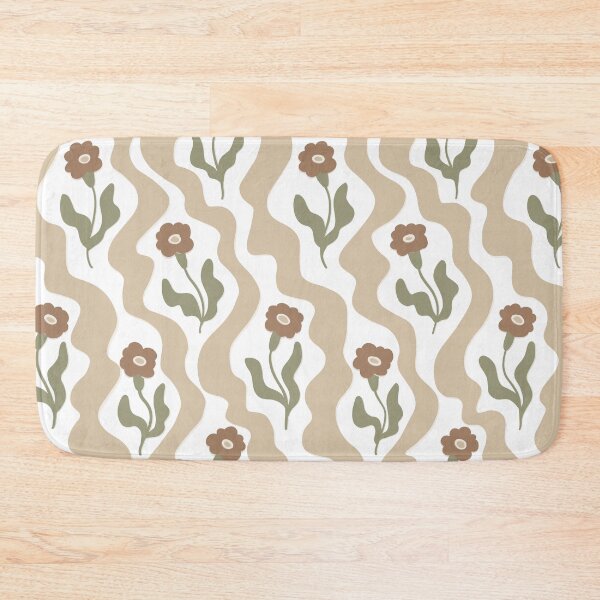 Item preview, Retro Wavy Floral Pattern – Boho Organic Flower Design designed and sold by Barelythere2324.