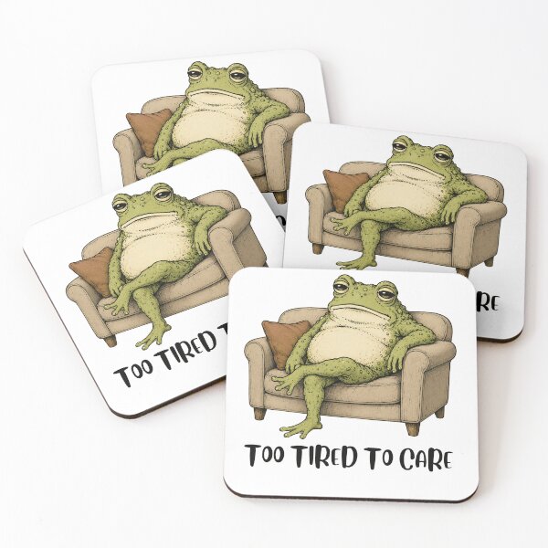 Item preview, Too Tired To Care Frog Vintage Meme designed and sold by Spyshirt.