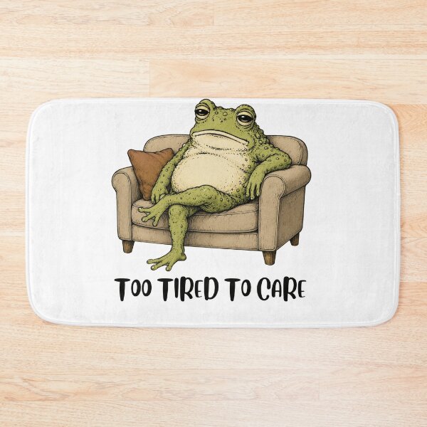 Item preview, Too Tired To Care Frog Vintage Meme designed and sold by Spyshirt.