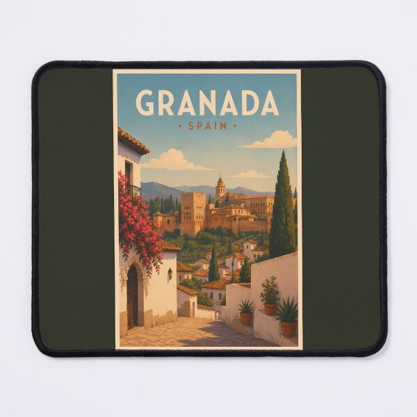 Item preview, Granada Spain Alhambra Illustration Travel Art Vintage designed and sold by KrisSidDesigns.