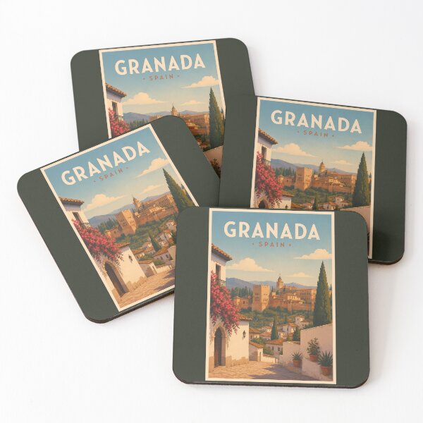 Item preview, Granada Spain Alhambra Illustration Travel Art Vintage designed and sold by KrisSidDesigns.