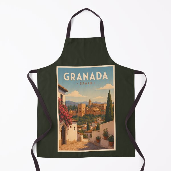 Item preview, Granada Spain Alhambra Illustration Travel Art Vintage designed and sold by KrisSidDesigns.