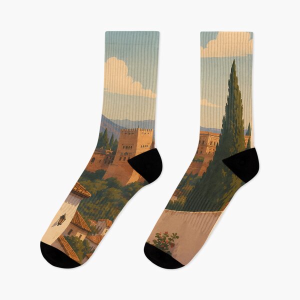 Item preview, Granada Spain Alhambra Illustration Travel Art Vintage designed and sold by KrisSidDesigns.