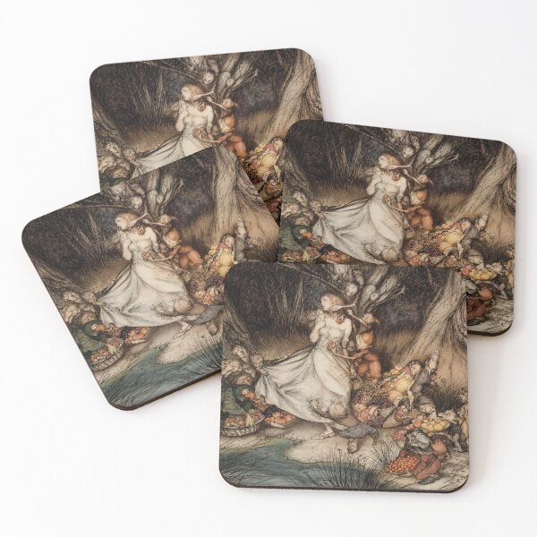 Item preview, The Goblin Market by Arthur Rackham - Vintage Fairy Tale Illustration Woodland Spirits Scene for Dark Fantasy Collectors designed and sold by RickE.